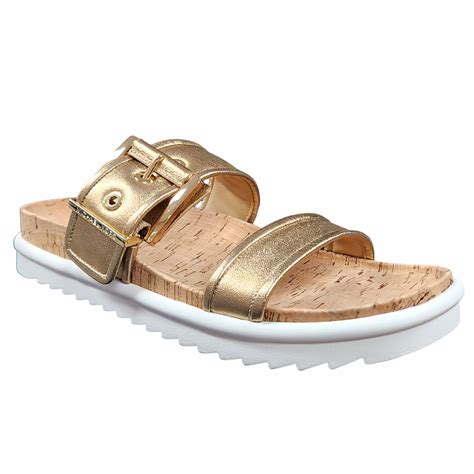 michael kors gold slides black stars|Michael Kors Women's Colby Slide Sandals .